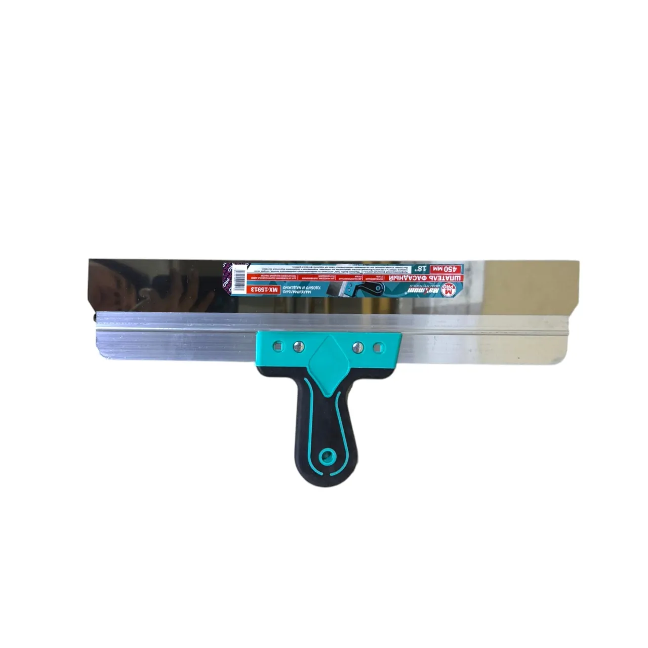 Шпатель фасадный алюминиевый 450мм x 0.5 мм, 18", двухкомпонентная рукоятка, 410, "MAXIMUM" MX 15913